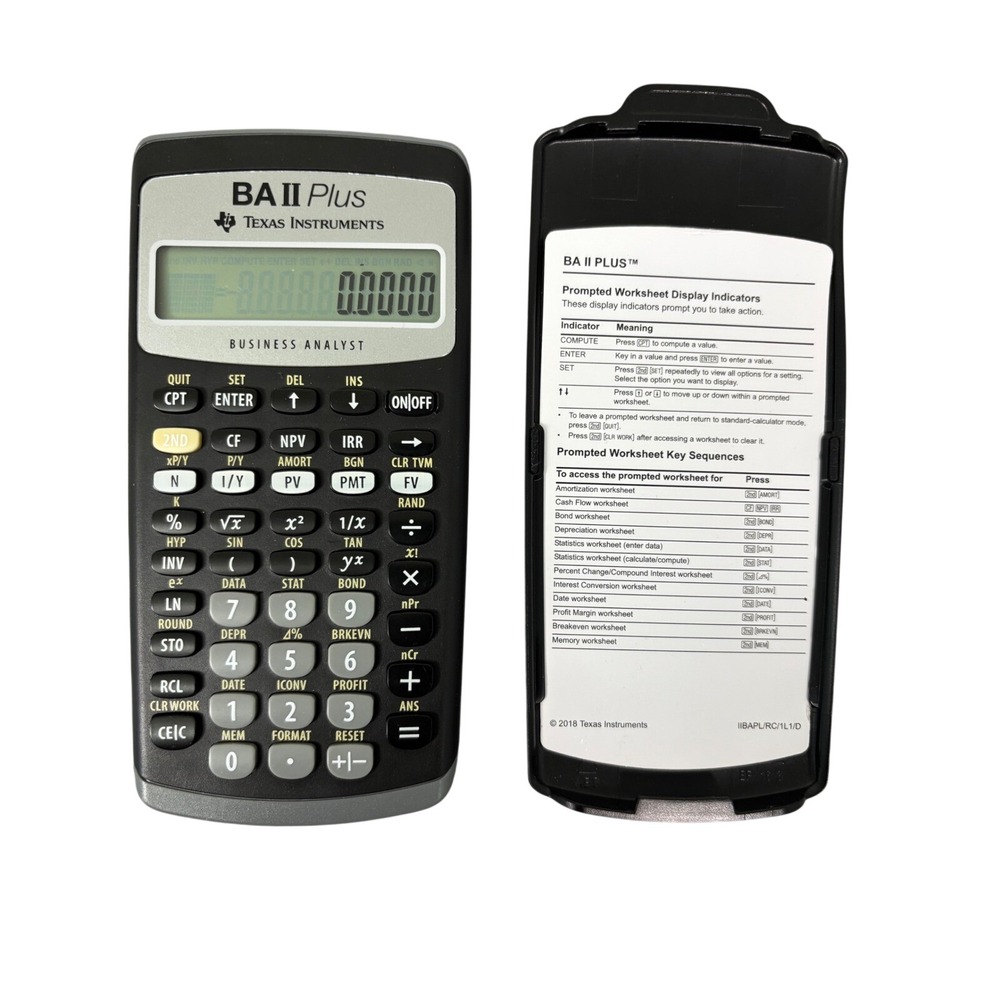 Texas Instruments BA II Plus Business Analyst Financial Calculator with Cover